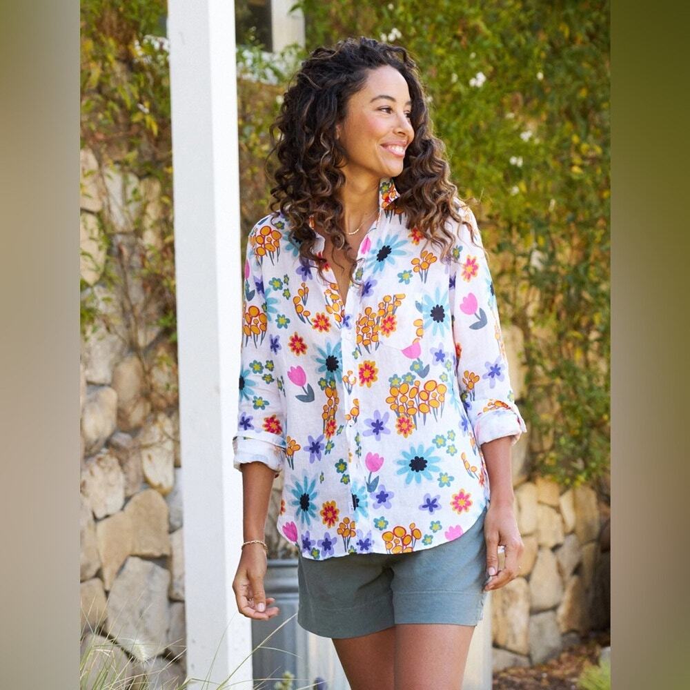 Frank & Eileen Italian Classic Linen Eileen Relaxed Button-Up Shirt XXS